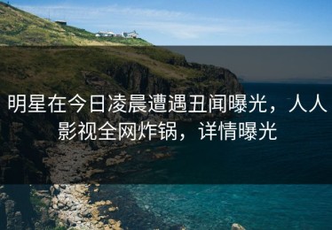 明星在今日凌晨遭遇丑闻曝光，人人影视全网炸锅，详情曝光