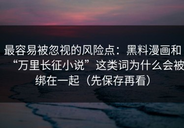 最容易被忽视的风险点：黑料漫画和“万里长征小说”这类词为什么会被绑在一起（先保存再看）
