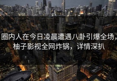 圈内人在今日凌晨遭遇八卦引爆全场，柚子影视全网炸锅，详情深扒