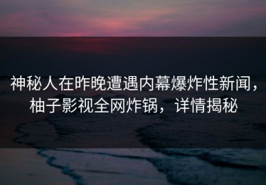 神秘人在昨晚遭遇内幕爆炸性新闻，柚子影视全网炸锅，详情揭秘