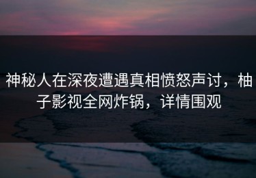 神秘人在深夜遭遇真相愤怒声讨，柚子影视全网炸锅，详情围观